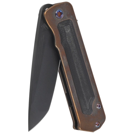 Medford TFF-4 Tanto Knife Bronze Titanium / Black G10, Flm HW, Std Clip, Black DLC S45VN by Greg Medford (MK1404PT-36A1-TFCP-BP)