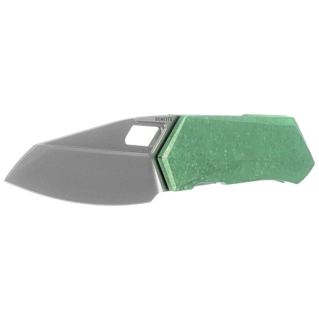 Remette RT-Woodpecker Knife Crystal Green Titanium, Hand Grinding Pearlescent M390 (RTWP-IG)