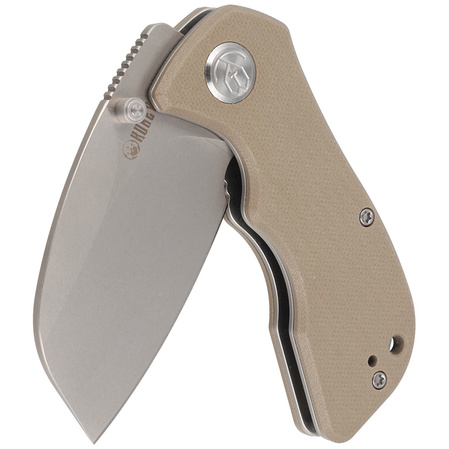 Kubey Knife Karaji Tan G10, Bead Blasted D2 (KU180B)