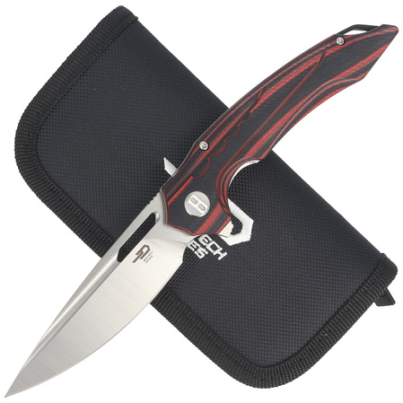 Bestech Knife Ornetta Carbon Fiber / Red G10, Stonewash / Satin N690 by Kombou (BL02B)