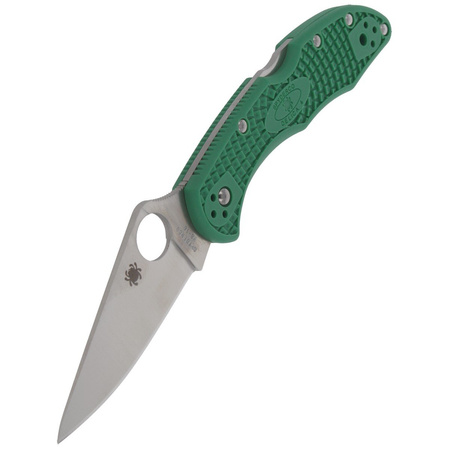 Spyderco Delica 4 FRN Green Flat Ground PlainEdge Knife (C11FPGR)