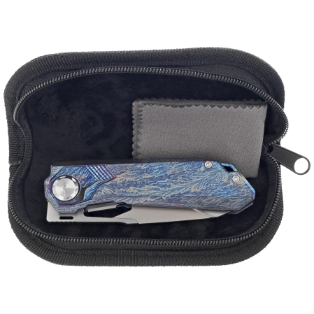 Remette RT-Peregrine Falcon Knife Thunder Lightning Titanium, Hand Fine Grinding Pearlescent M390 (RTT1-TX)