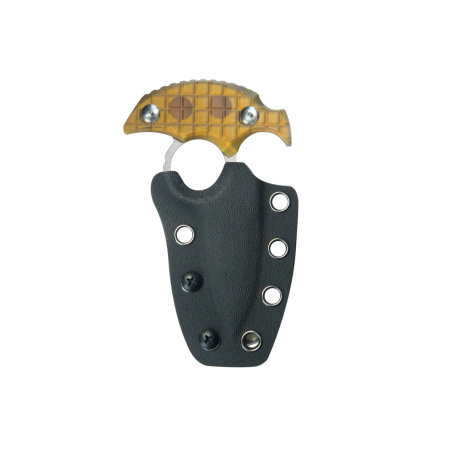 Nóż Kubey Cavy Yellow Ultem, Stonewashed 14C28N by MUZI Design (KU403F)