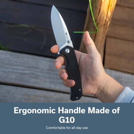 Sencut Skarnax Knife Black G10, Satin 9Cr18MoV (S24025-1)