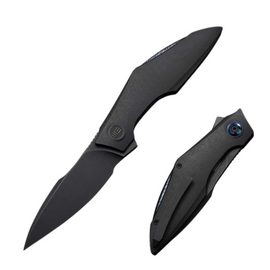 WeKnife Krait Snake Black Titanium, Polished Gray M390 by Tashi Bharucha (WE24084-1)