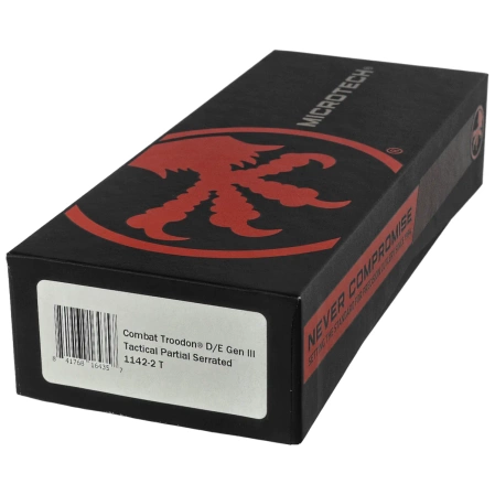 Microtech Combat Troodon Gen III D/E OTF Knife Black Aluminum, Tactical P/S M390MK by Tony Marfione (1142-2T)