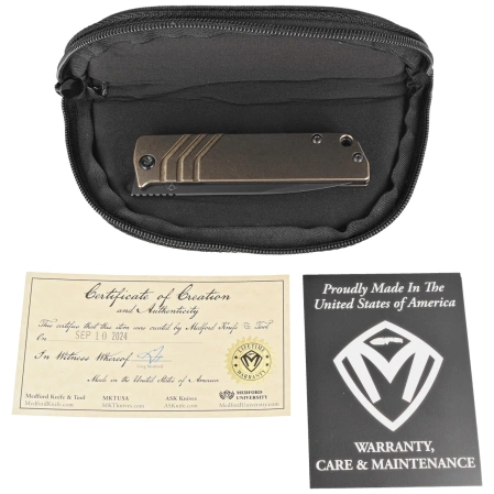 Medford The Antik Drop Point, Bronze Titanium, Black HW, DLC Clip, Black DLC S45VN (MK2114PD-36A1-TPCP-BN)