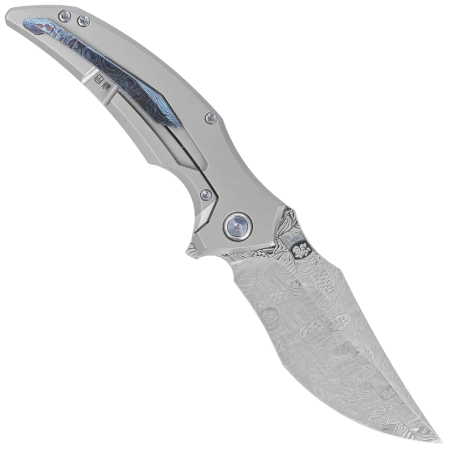 Nóż składany RikeKnife S05 Grey Titanium, Mosaic Damascus (RK-S05)