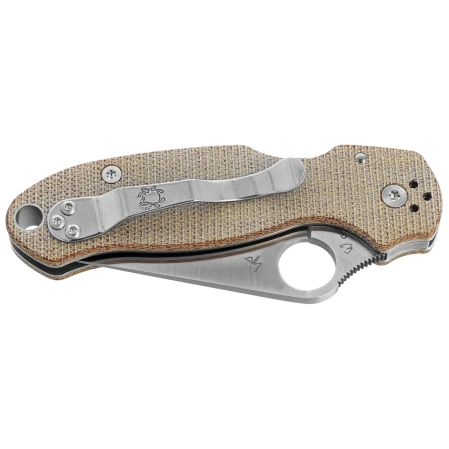 Nóż składany Spyderco Para 3 Brown Canvas Micarta, Satin Cru-Wear by Sal i Eric Glesser (C223MPCW)