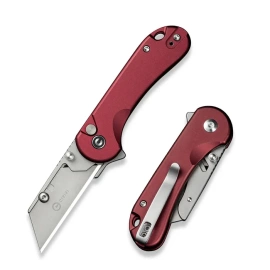 Civivi Elementum Utility Knife Burgundy Aluminum, Stonewashed 6Cr13 (C23039B-5)