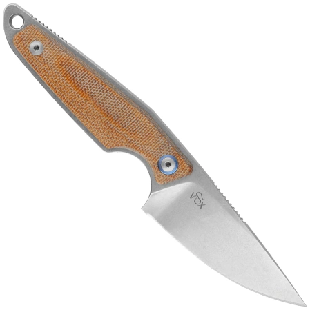 MKM Makro 1 Natural Canvas Micarta Knife, Stonewashed by Jesper Voxnæs (MKMA01-NC)