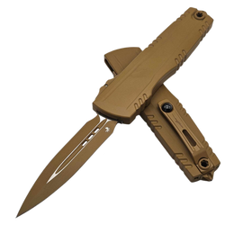 Nóż automatyczny OTF Microtech Luminary ZBP D/E Cerakote RAL-8000 Aluminium, Cerakote RAL-8000 M390MK by Tony Marfione (1270-1CRAS)