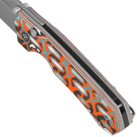 Nóż składany Remette RT-Rhino Blue/Orange G10, Beadblasted D2 (RNGD261)