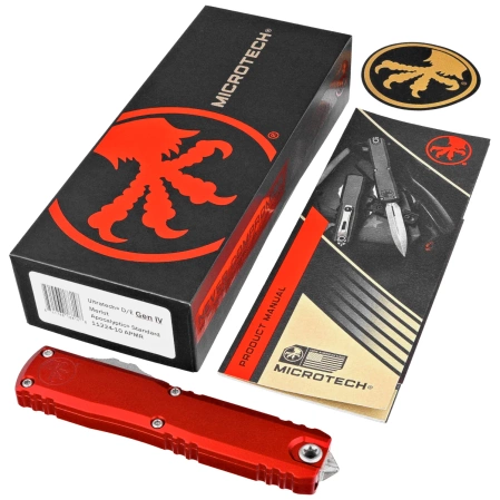 Nóż automatyczny OTF Microtech Ultratech Gen IV D/E Merlot Aluminium, Apocalyptic M390MK by Tony Marfione (11224-10APMR)