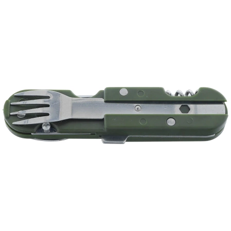 Martinez Albainox Camping 6-Piece Folding Utensil Set Green ABS, Satin 3Cr13MoV (11018)