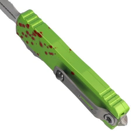 Microtech UTX-85 Gen IV D/E OTF Knife Zombie Aluminum, Stonewashed P/S M390MK by Tony Marfione (12324-11Z)