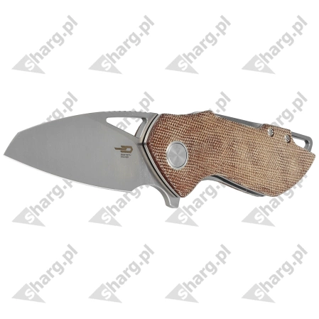 Bestech Knife Riverstone Natural Canvas Micarta, Satin 154CM by Frank Grissom (BL03E)