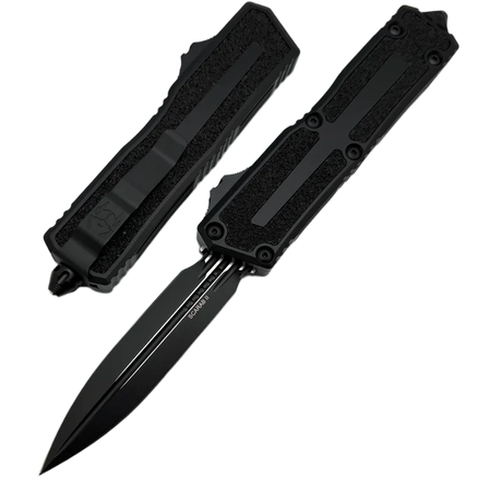 Microtech Scarab II Gen III D/E OTF Knife Black Aluminum, Tactical M390MK by Tony Marfione (1280-1T)