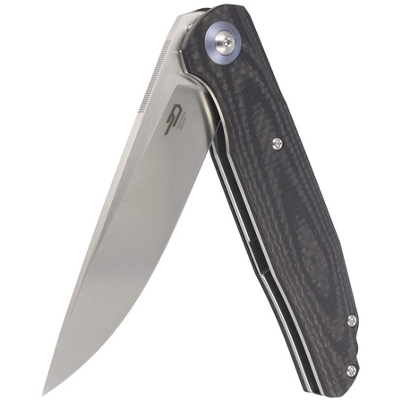 Nóż składany Bestech Ascot Carbon Fiber / Black G10, Satin D2 (BG19A)