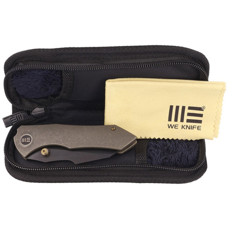 WE Knife High-Fin Bronze Titanium, Black Stonewashed CPM 20CV by Gavko Knives (WE22005-2)