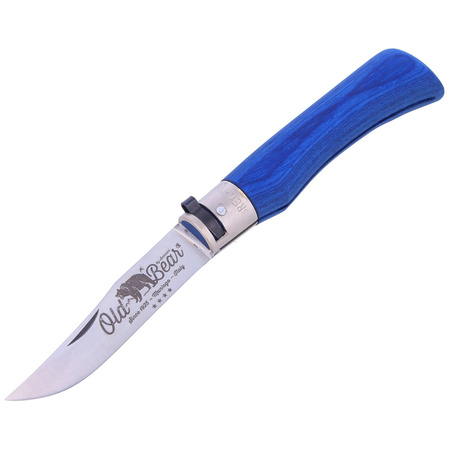Antonini Old Bear Laminated Blue Wood, Satin Stainless knife (9307/21_MBK)