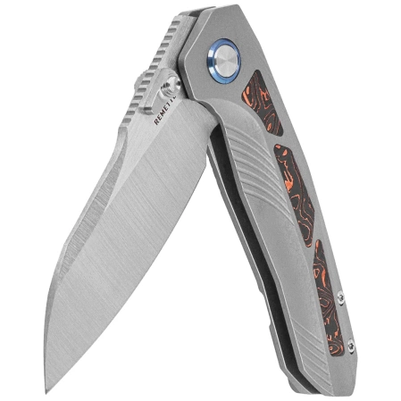 Nóż składany Remette Kestrel Gray Titanium/Copper Foil Carbon Fiber, Satin CPM S35VN (RTPO-C)