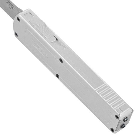 Nóż automatyczny Mikov Raptor Silver Aluminium, Satin 440C (V2411048)