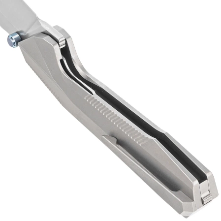 Remette RT-WK1-A Disassemble Knife Gray Titanium, Hand Grinding Pearlescent M390