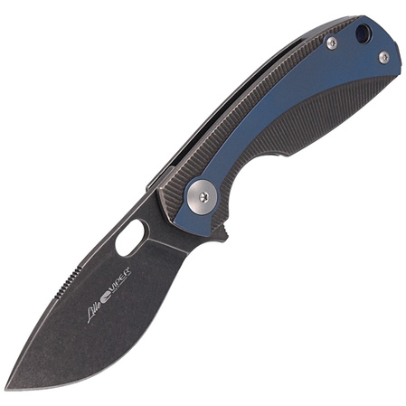 Viper Lille DSW/Blue Titanium, Dark Stonewashed M390 by Jesper Voxnæs Knife (V5963TIBL)