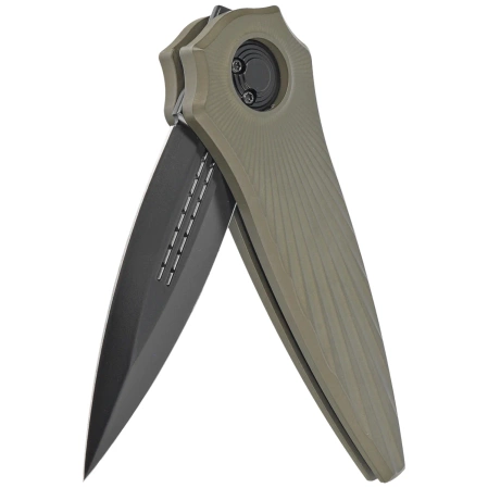 Paragon Warlock-X Tapered StarBurst OD Green Aluminum, Cerakote Black CPM S35VN (WLOCX-TSB-OD-DO-CB)