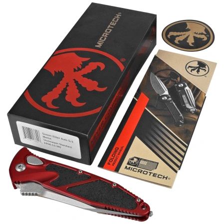 Nóż automatyczny Microtech Socom Elite Auto S/E Merlot Aluminium, Stonewashed M390 by Tony Marfione (160A-10MR)