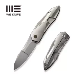 WE Knife Solid Polished Bead Blasted Titanium, Polished Bead Blasted CPM 20CV by Gustavo T. Cecchini (WE22028-2)