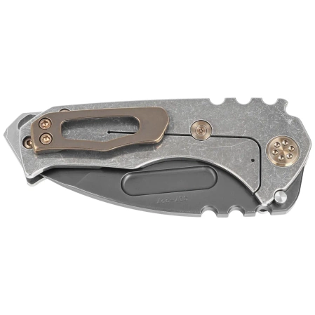 Medford Praetorian Genesis T Tanto Tumbled Titanium, Bronze HW/Clip, Black DLC S45VN by Greg Medford (MK0294PT-01TM-T1C1-BN)