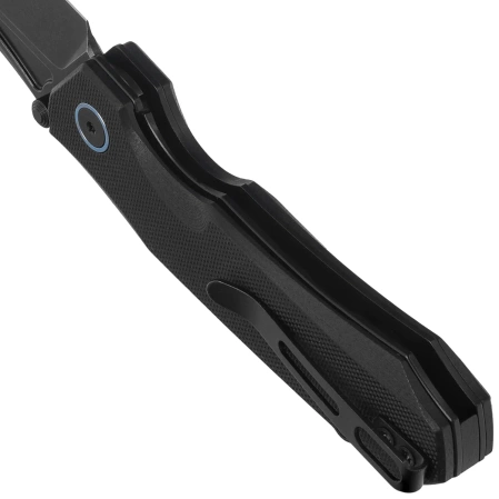 Nóż składany Remette Rhino Black G10, Black Stonewashed Titanium D2 (RNDG1)