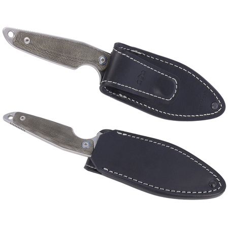 MKM Makro 2 Green Micarta Knife, Stonewashed M390 by Jesper Voxnæs (MKMA02-GC)