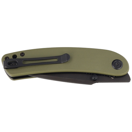 Kubey Knife Momentum Green G10, Dark Stonewashed AUS-10 by Sherif Manganas (KU344G)