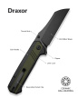 Nóż składany Sencut Draxor Green/Black G10, Black 9Cr18MoV (S24035-2)
