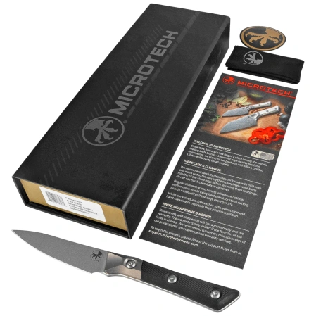 Microtech Pairing Kitchen Knife Black G10, Stonewashed MK390 (3500B-10BK)