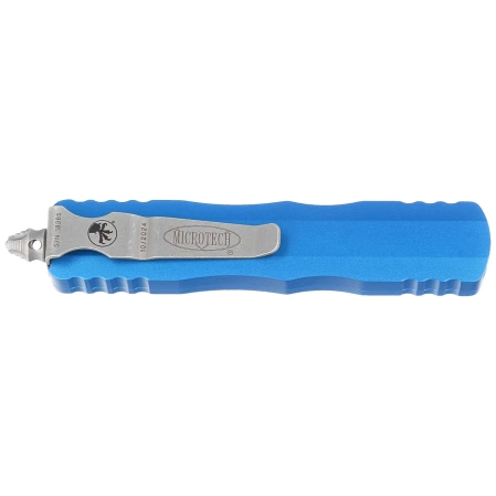 Microtech Dirac D/E Blue Aluminum OTF Knife, Apocalyptic M390 by Tony Marfione (225-10APBL)