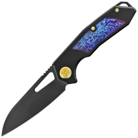 Nóż składany Kubey KB Knives Vagrant Black Titanium/Timascus, Black DLC CPM S35V by Maksim Tkachuk (KB284I)