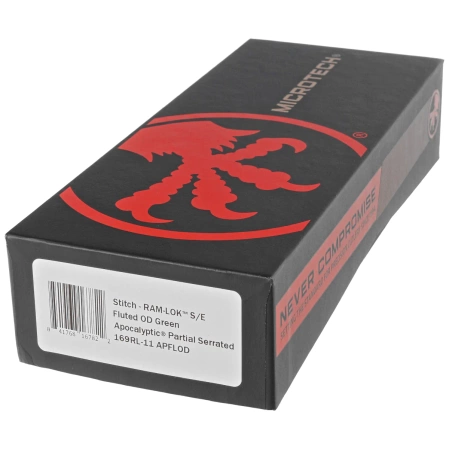 Microtech Stitch Ram-Lok S/E Knife OD Green Fluted Aluminum, Apocalyptic P/S M390MK by Borka Blades and Tony Marfione (169RL-11APFLOD)