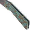 Nóż składany Medford TFF-1 Green Brsh/Bronze ''Stained Glass'', Bronze HW, Brsh/Bronze Clip, Vulcan S45VN by Greg Medford (MK0144VQ-35A4-T1C1-Q4)