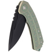 Bestech Buwaya Retro Green Titanium, Black Stonewashed M390 by Kombou Knife (BT2203D)