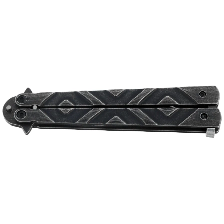 Nóż składany motylek Martinez Albainox Balisong Gray Stone Steel, Gray Stonewashed 3Cr13MoV (02105)