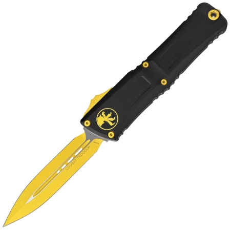 Microtech Combat Troodon Gen III D/E OTF Knife Black Aluminum, Cerakote Corvette Yellow M390MK by Tony Marfione (1142-1CYSK)