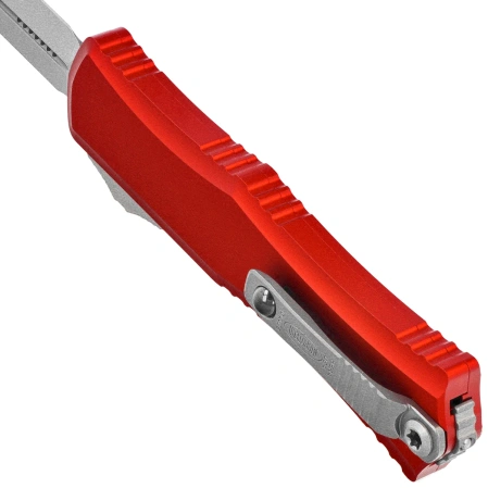 Nóż automatyczny OTF Microtech Hera II D/E Red Aluminium, Stonewashed M390MK by Tony Marfione (1702M-10RD)