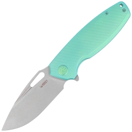 Kubey Tityus Knife Green Titanium, Bead Blasted 14C28N (KB360B)