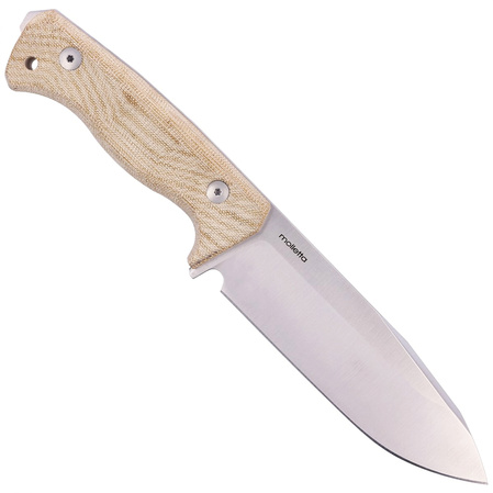 LionSteel Knife Natural Canvas Micarta, Satin CPM 3V by Molletta (T6 3V CVN)