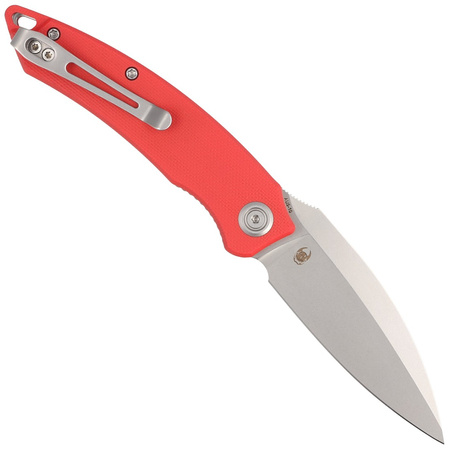 Kubey Knife Leaf Red G10, Bead Blasted AUS-10 by Tiguass (KU333F)