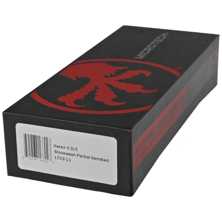 Nóż automatyczny OTF Microtech Hera II D/E P/S Black Aluminium, Stonewashed M390MK by Tony and Sean Marfione (1702-11)